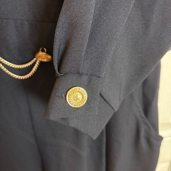 Vintage Taurus II Black Jumpsuit Elastic Waist Gold Buttons & Chan Details 14 - Picture 13 of 14